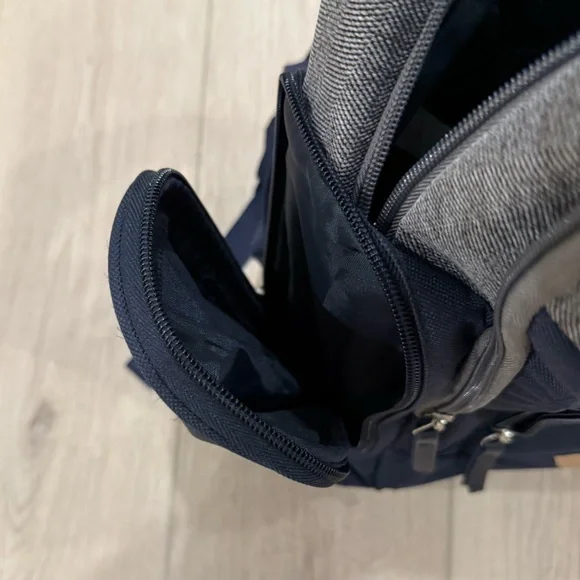 🌺 BB GEAR Navy Blue and Gray Diaper Bag Backpack - Picture 7 of 16